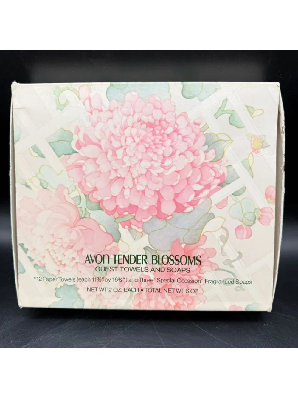 Avon Tender Blossoms Guest Towels Soaps Set Floral Pink Vintage Bath Gift Box